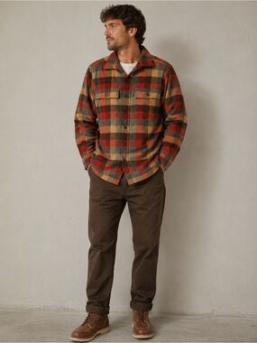 LL BEAN Men’s Small Thick Soft Chamois Flannel Shirt Plaid Button Up / Red